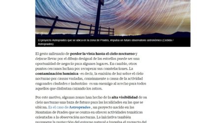 La Vanguardia: “El cielo estrellado se convierte en valor estratégico en Prades”